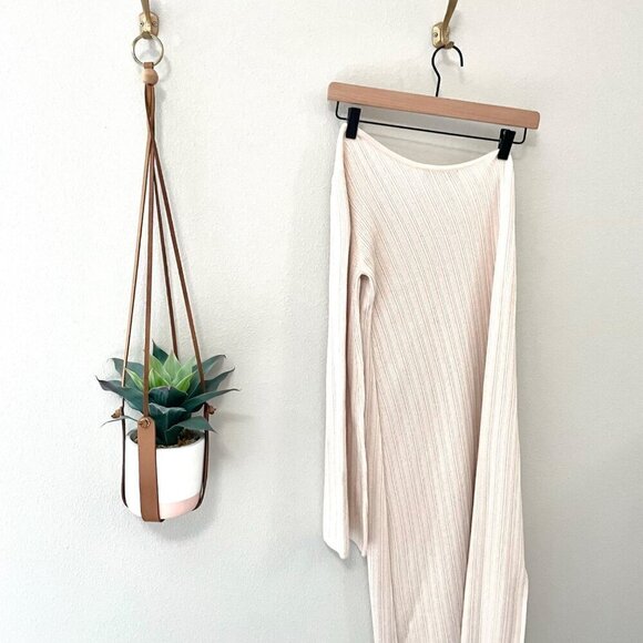 Weekend Stories Keane Ivory Knit Fitted Wool Blend Long Sleeve Dress Size M - Picture 8 of 10